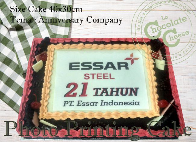 Anniversary Company Photo Printing Cake