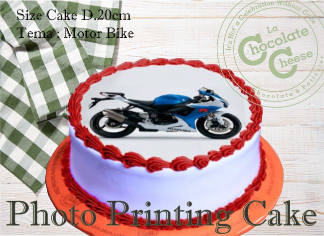 Motor Bike Photo Printing Cake